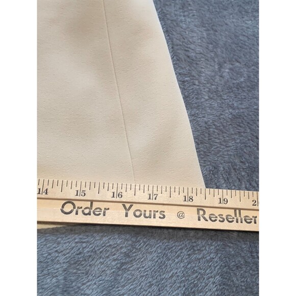 Suzy Shier Suit Jacket Blazer Womens 7 Cream Chambray Stretch Long Sleeve Career - Picture 12 of 16